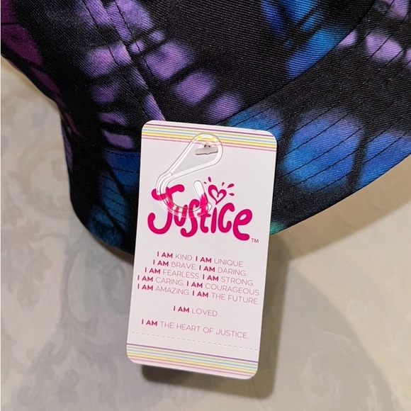 Justice Brand Child Girls/Boys Black Tie-Dye Bucket Hat, Radiate Love - Picture 2 of 12